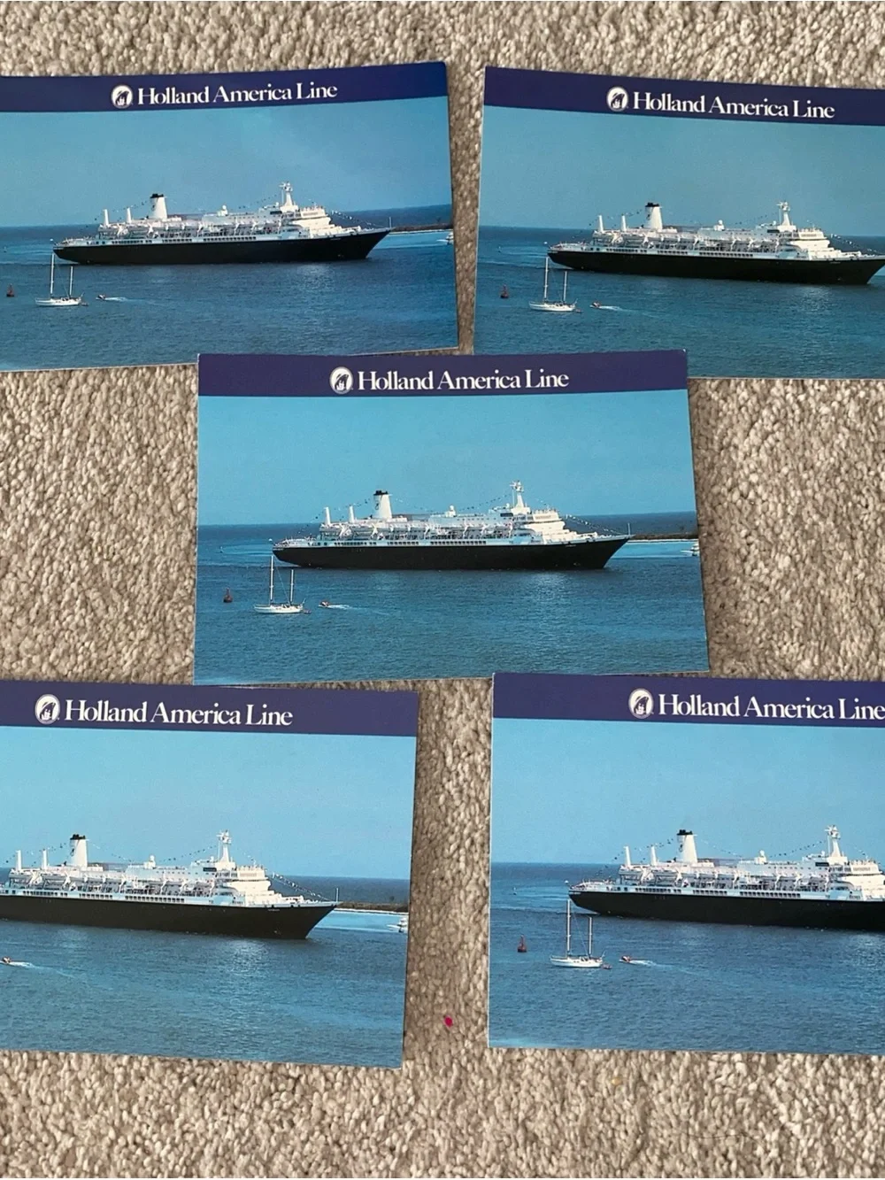 Holland America Line MS Nieuw Amsterdam Noordam Cruise Ship Postcard Lot 5‎ VTG